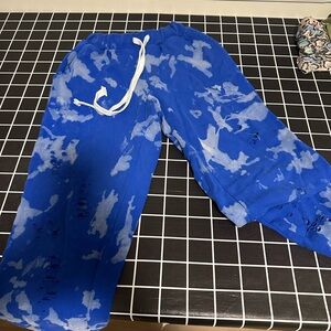 Katie J Girls Size Large Blue White Tie Dye Sweatpants